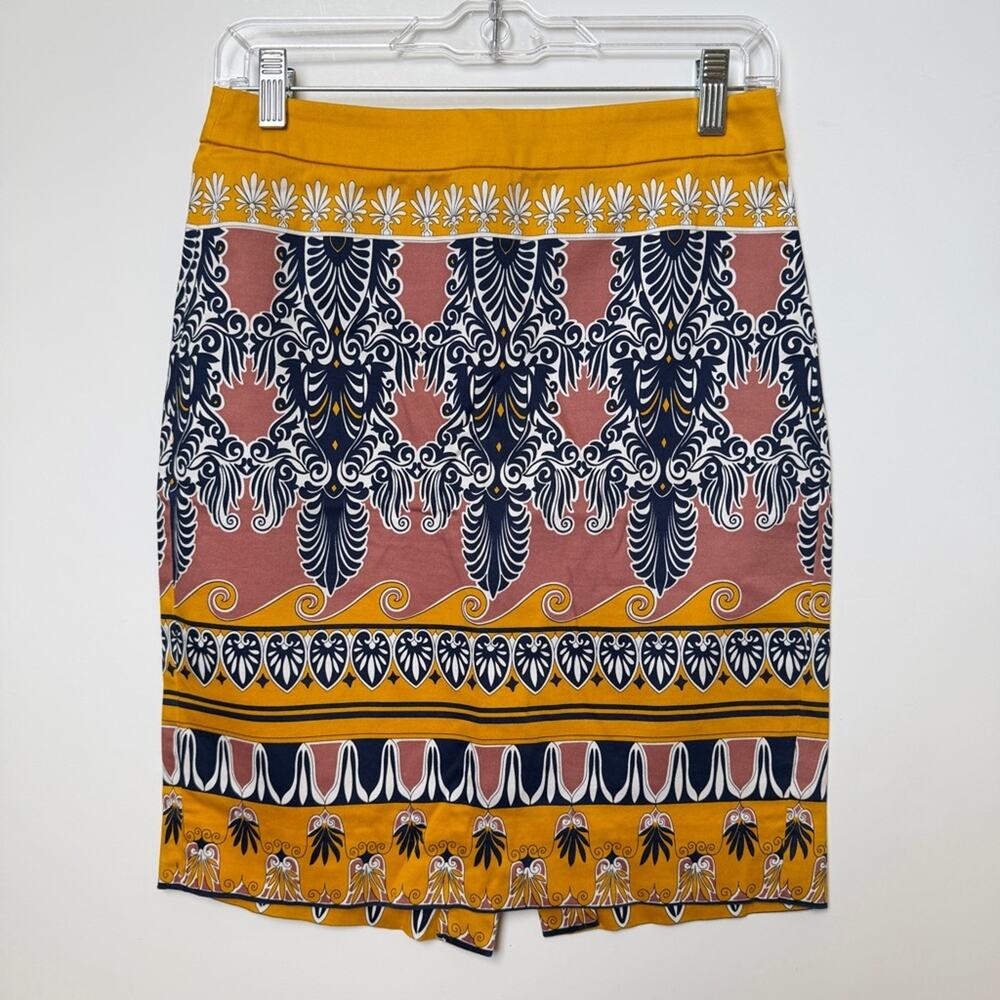J.Crew Factory Skirt Womes Size 0 Yellow Navy White Mauve